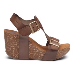 Laura High Cork Sandal Taupe Leather